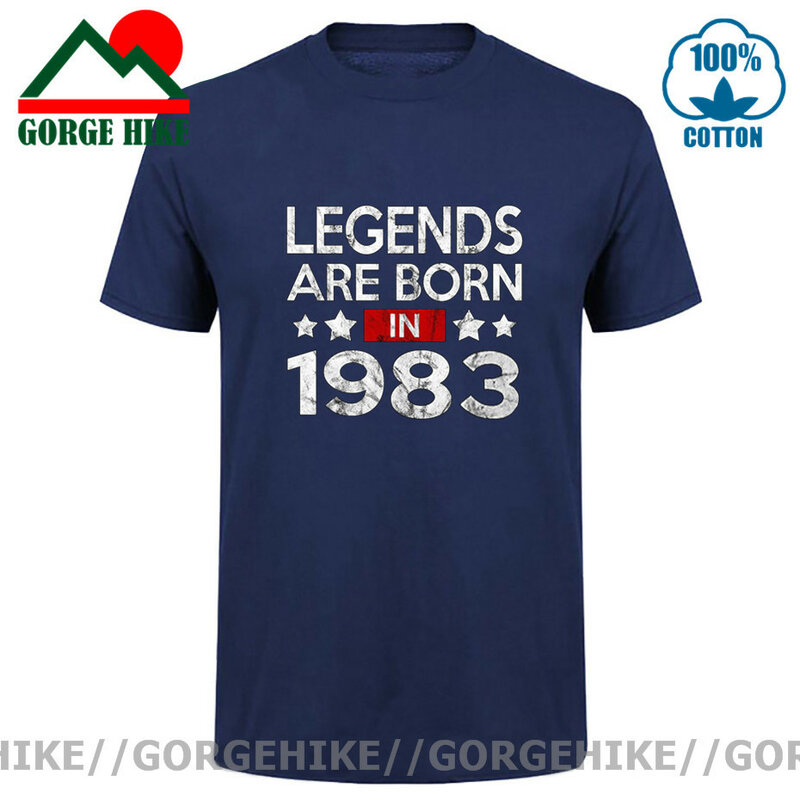 GorgeHike Vintage Legends are Born in 1983 T shirts men Retro Made in 1983 T-shirt 80s Apparel Birthday tshirt Hipster Tops Tees