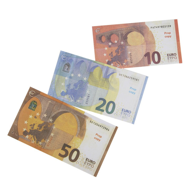 100 Buah/Set Alat Peraga Sulap Mainan Pesta Alat Peraga Mata Uang Eropa Simulasi Uang Kertas