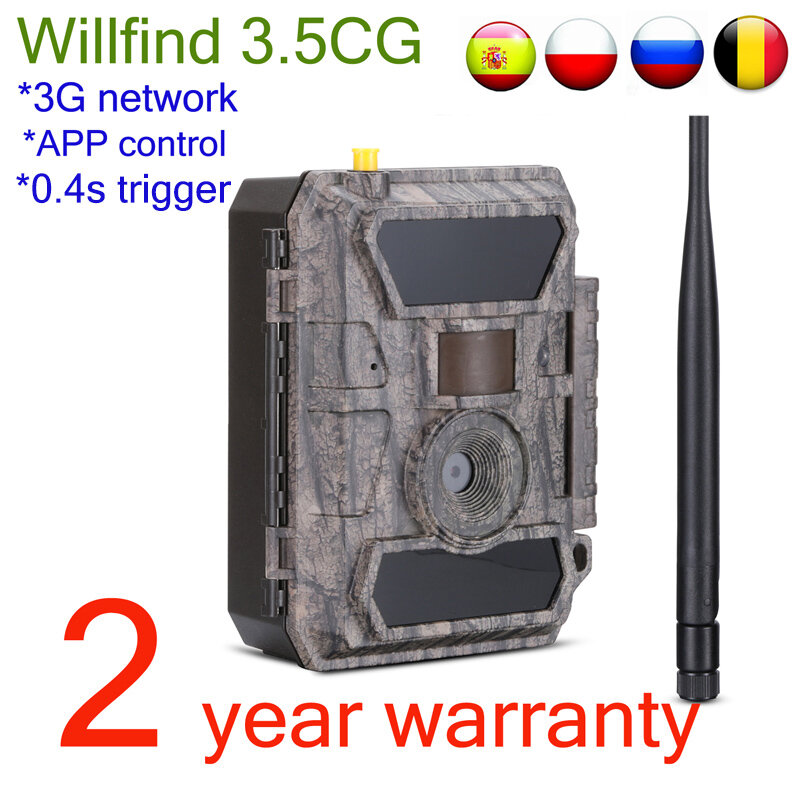 Willfine-câmera de vigilância selvagem 3.5cg, modelo de 3g para caça, ip66, à prova d'água, com aplicativo de controle remoto e boa qualidade