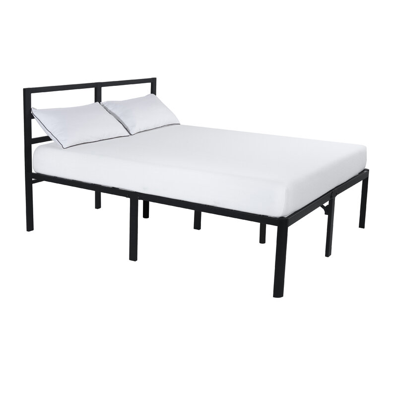 18 Inch Tall Heavy Duty Metal Bed Frame Platform Easy Set up Platform Under Storage 550lbs Max Weight Capacity Twin Queen