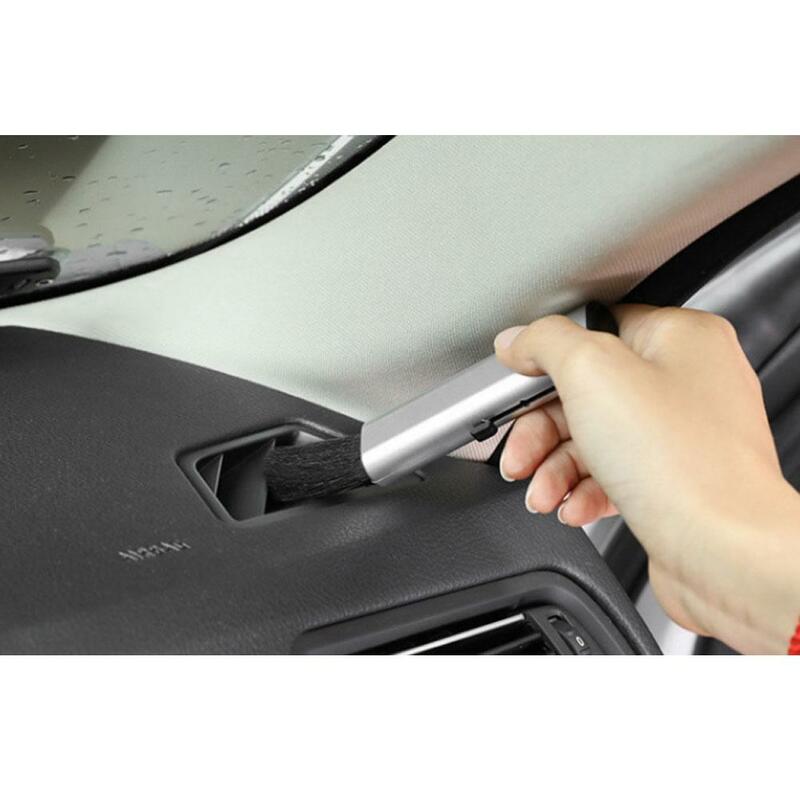 1pc Car Retractable Cleaning  Brush Abs+wool Car Air Conditioning Air Outlet Instrument Desk Accessories