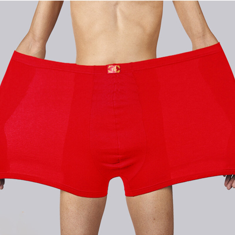 Boxer 100% en coton pour homme, sous-vêtement de grande taille, Large, respirant, culotte élastique