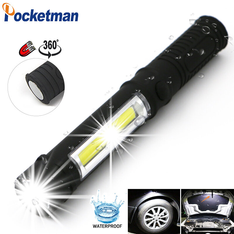 Most Bright LED Work Light Portable Inspection Light COB LED Flashlight Car Repair Light Mini LED Work Lamp Magnetic Tail Lamp