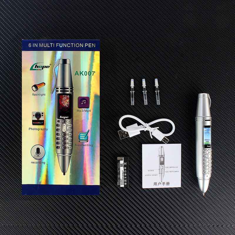 AK007 – Mini stylo-lampe de poche Portable, Bluetooth, appel pour téléphone Portable, sauvegarde Unicom, petit téléphone Portable