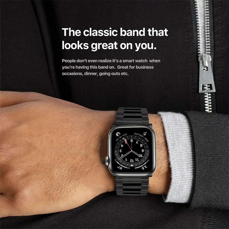 Pulseira para apple watch 7 6 se 44mm 40mm 45mm 41mm banda de aço inoxidável pulseira de metal para iwatch série 5 4 3 42mm 38mm pulseira