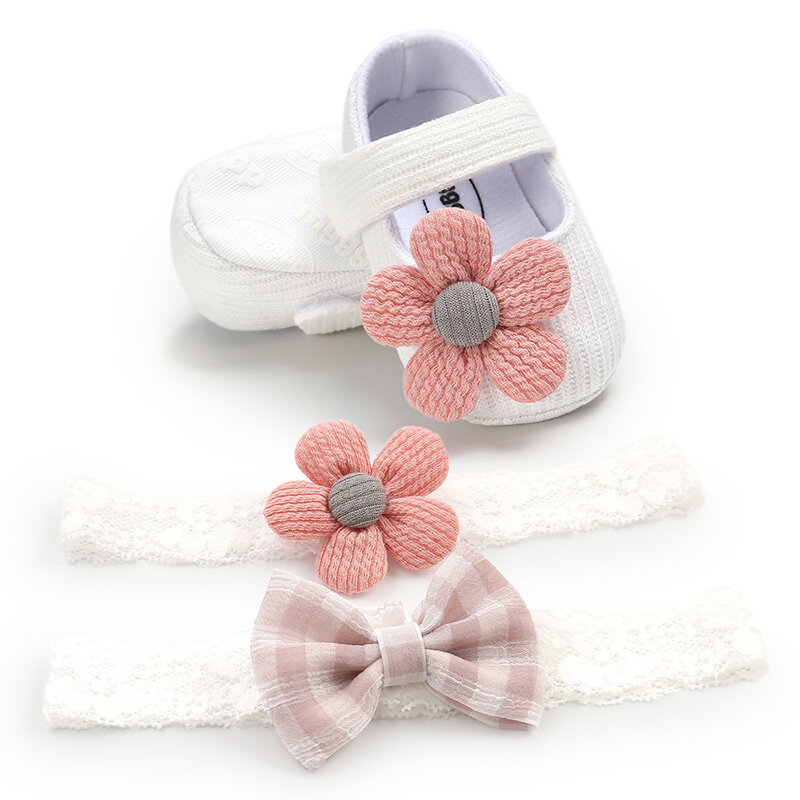 Zapatos de algodón para primeros pasos, zapatillas antideslizantes para bebés de 0 a 18M, suaves y sólidos, con lazo, para niñas