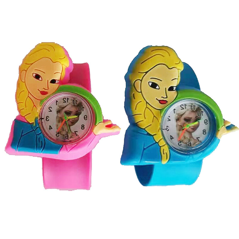 Relógio infantil da moda casual com desenhos, relógio da princesa para crianças, com pulseira de tapete, relógios para meninas, brinquedo para bebês, presente de aniversário