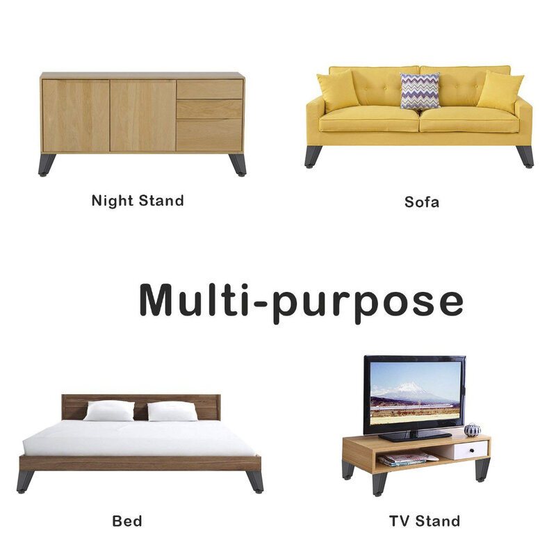 Perna de móveis prática para casa, 4 peças, sofá oblíquo, sofá de escritório, fácil instalação, pernas de mesa, armário de tv