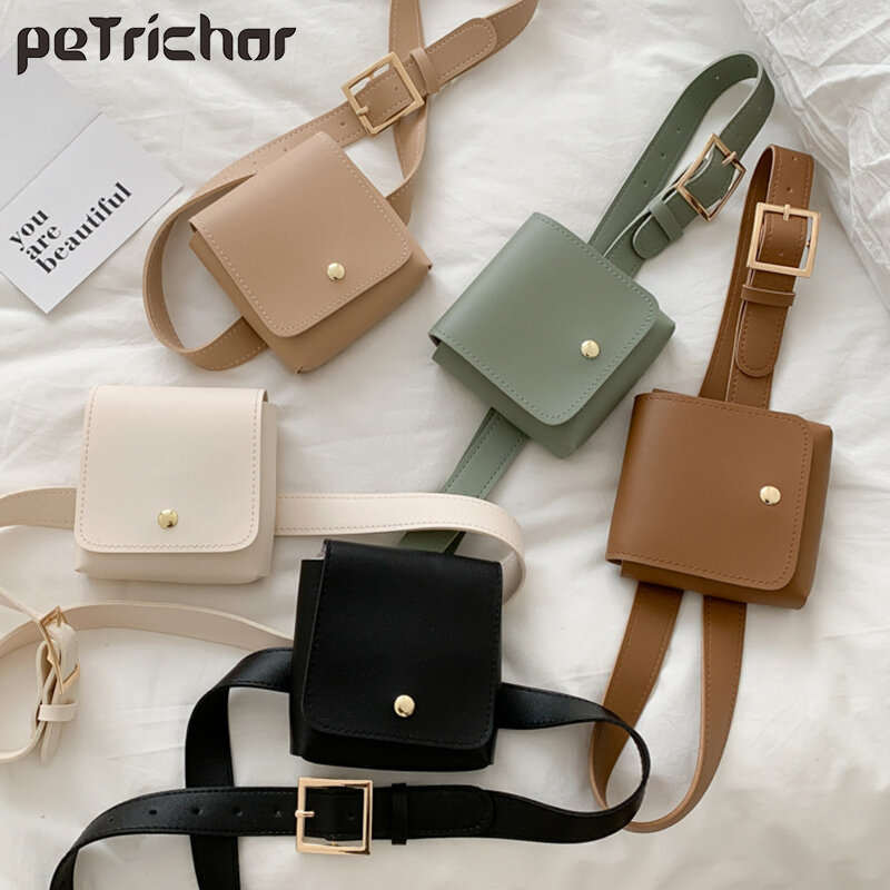 Mini sac en bandoulière pour femmes, petite pochette, s'accroche à la taille ou à l'épaule, forme de porte-monnaie avec ceinture en imitation cuir