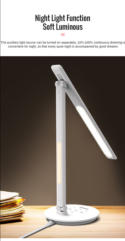 Panasonic Led Tafellamp Automatische Dimbare Opvouwbare Touch Switch Leeslamp Oogbescherming Student Werken Lamp Nachtlampje