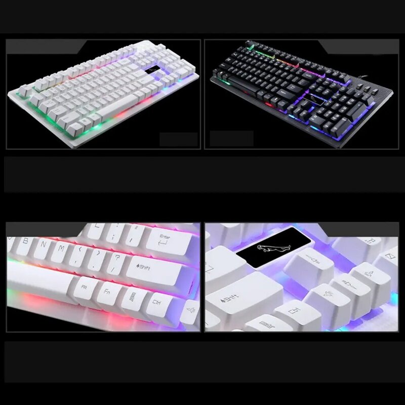 G20 usb prendido teclado mecânico suspenso com led rgb colorido backlight gaming teclado à prova dwaterproof água para computador