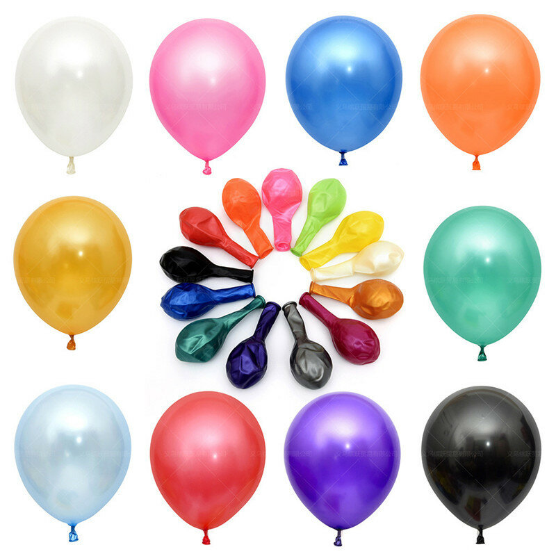 Ballons en Latex avec perles brillantes, 10 pièces, colorés, pour fête d'anniversaire, bricolage, jouet pour enfants, fournitures cadeaux, boule de mariage