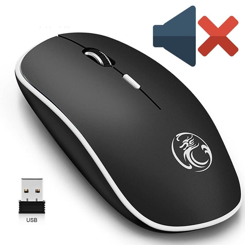Ratón inalámbrico silencioso con USB para ordenador, Mouse ergonómico silencioso para Gamer, Accesorios para ordenador portátil