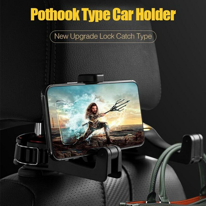 YKSKR Adjustable Car Headrest Hooks Mobile Stand  Car Phone Holder Fastener Seat Back Hanger Clips For Bag Handbag Houseware