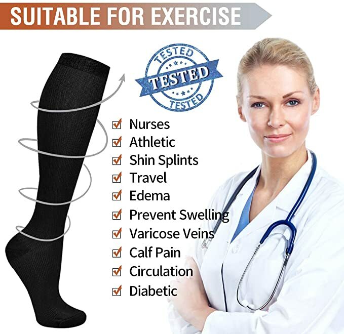 ถุงน่องการบีบอัดการไหลเวียนโลหิตโปรโมชั่น Slimming ถุงเท้าการบีบอัด Anti-Fatigue สบายถุงเท้าสี