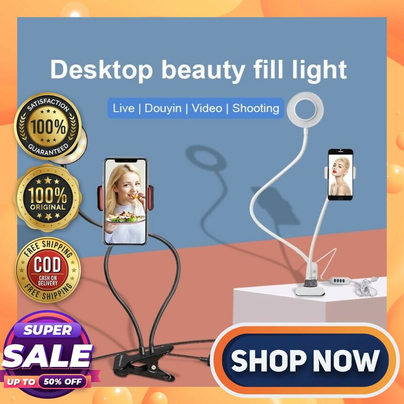Anillo de luz LED Universal para Selfie, lámpara de escritorio con soporte Flexible para teléfono móvil, Original, entrega rápida