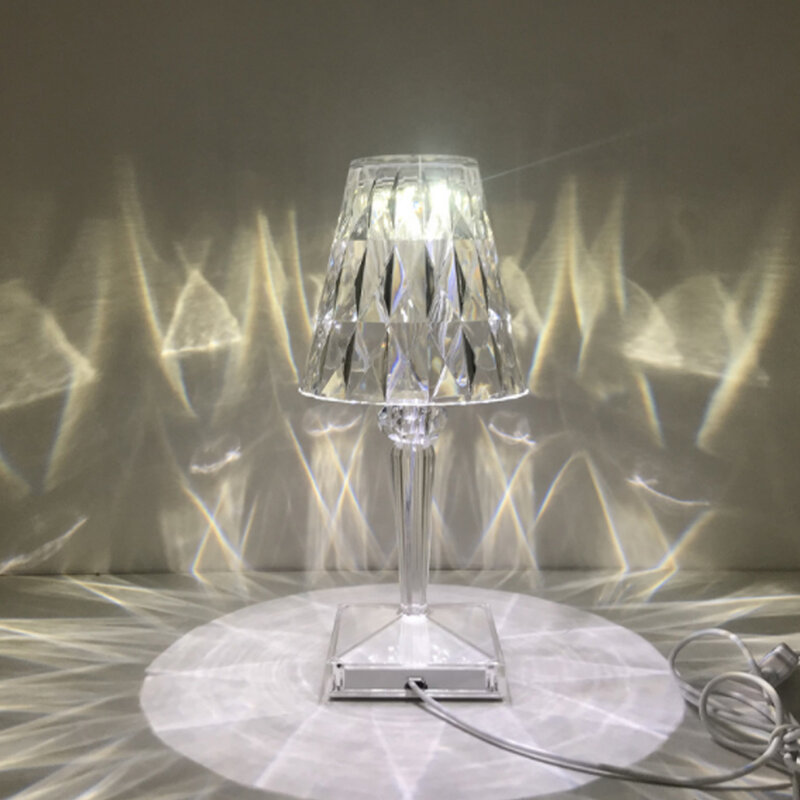 Lâmpada de mesa luz da noite usb projetor cristal atmosfera led lâmpada de mesa decoração do quarto noites luzes para o quarto decoração casa