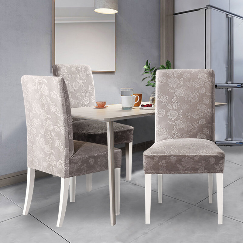 Flannelette elástico estiramento jantar cadeira capa removível slipcover protetor anti-poeira decoração de móveis para festa de banquete de casamento