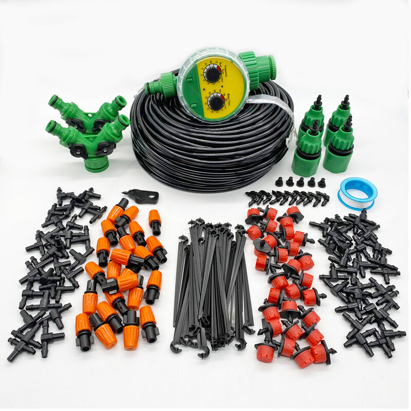 50M Garden Watering System Micro Drip Irrigation System Automatic Self Watering Kit Drippers Misting Cooling System