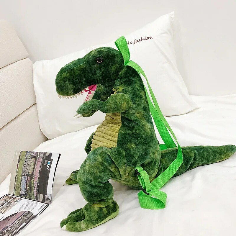 Sac à dos créatif de dinosaure 3d, sac à dos en peluche d'animal de dessin animé mignon pour enfants cadeaux