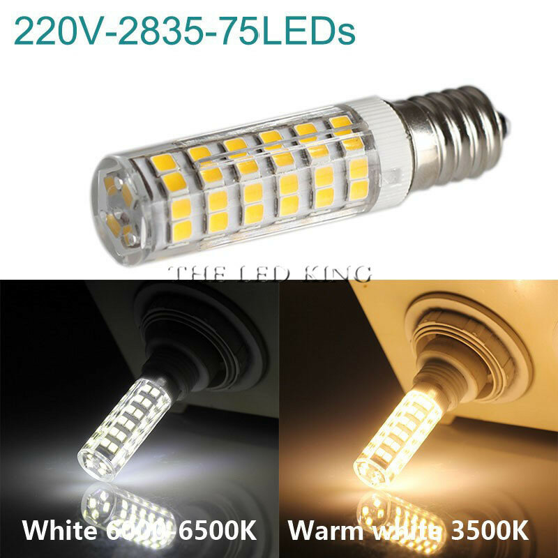 360 gradi alogeno E12/E14 33 pz lampadina a LED 7W 220V SMD lampada in ceramica sostituire per candela lampadario di cristallo frigorifero
