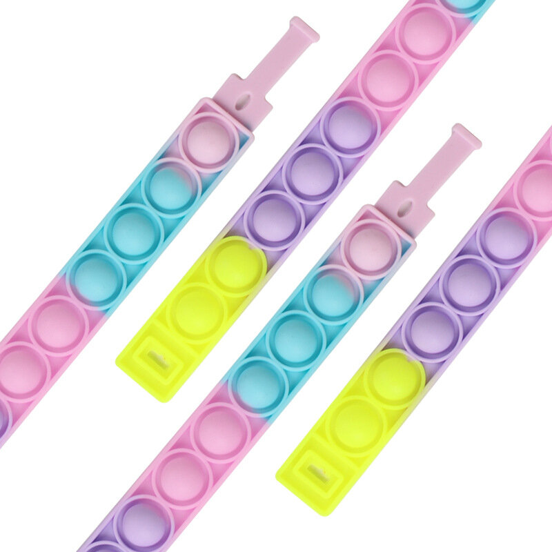 Fidget Toys braccialetto sensoriale Push Bubble semplice fossetta polsino decompressione antistress Fidget Toy Popite bambini adulti
