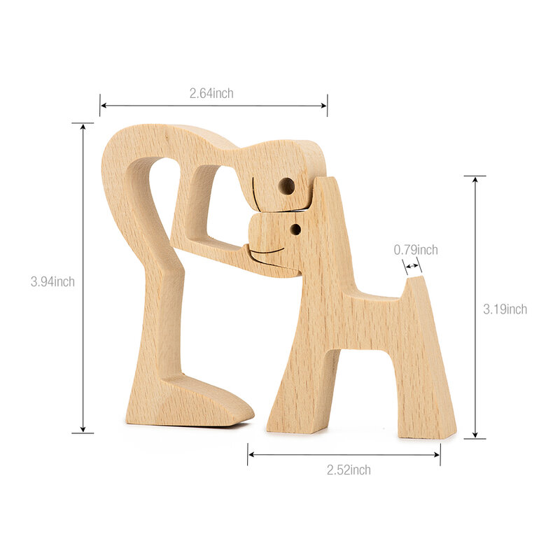 اليدوية الخشب جرو تمثال ديكور المنزل الحلي الحرفية الاكسسوارات الإبداعية الحب الحيوانات الأليفة النحت هدية غرفة المعيشة المنزلي الديكور