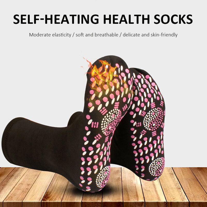 ผ้าฝ้าย Self อุ่นถุงเท้าอบอุ่นถุงเท้านวด Anti-Fatigue Unisex ความร้อนถุงเท้าสบายกลางแจ้งฤดูหนาวถุงเท้าอ...