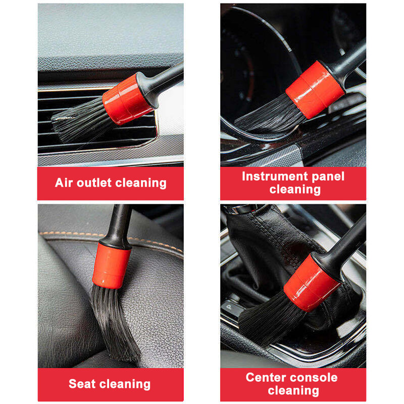 5 sztuk myjnia samochodowa detale samochodów szczotka Auto czyszczenie przyrządy do czyszczenia samochodu Detailing Set akcesoria deski rozdzielczej szczotka do czyszczenia otworów wylotowych powietrza