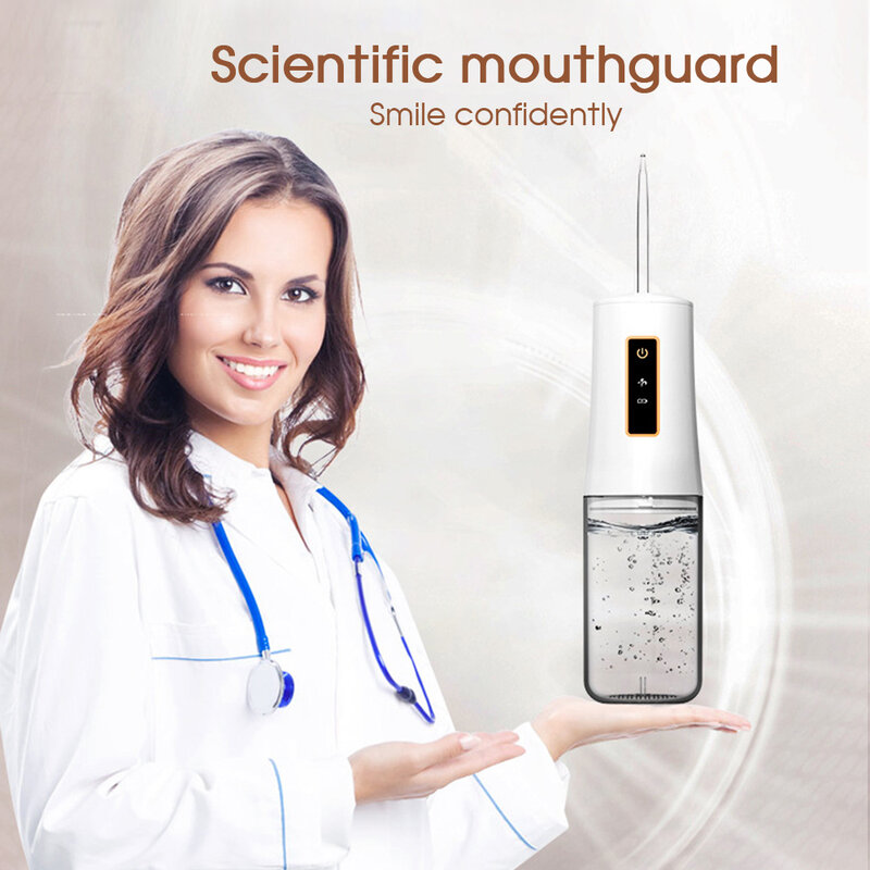 [Boi] Wit Verwijderbare 200Ml Usb Snel Opladen Smart Elektrische Monddouche Spuit Water Bleken Draagbare Dental Tanden cleaner