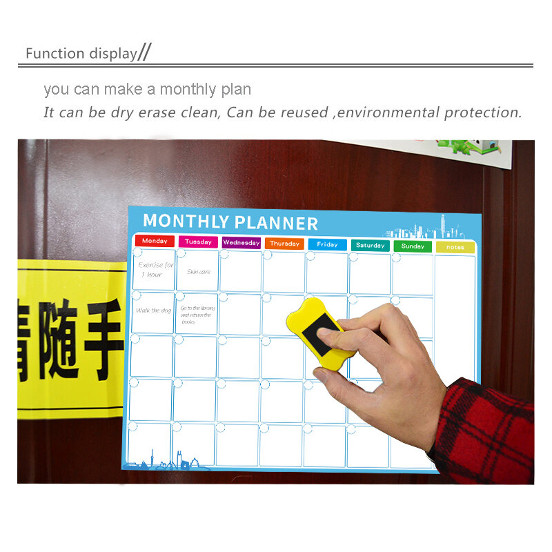 A3 magnetische wöchentliche & monatliche Planer Whiteboard Kühlschrank Magnet flexible tägliche Nachricht Zeichnung Kühlschrank Bulletin Whiteboard