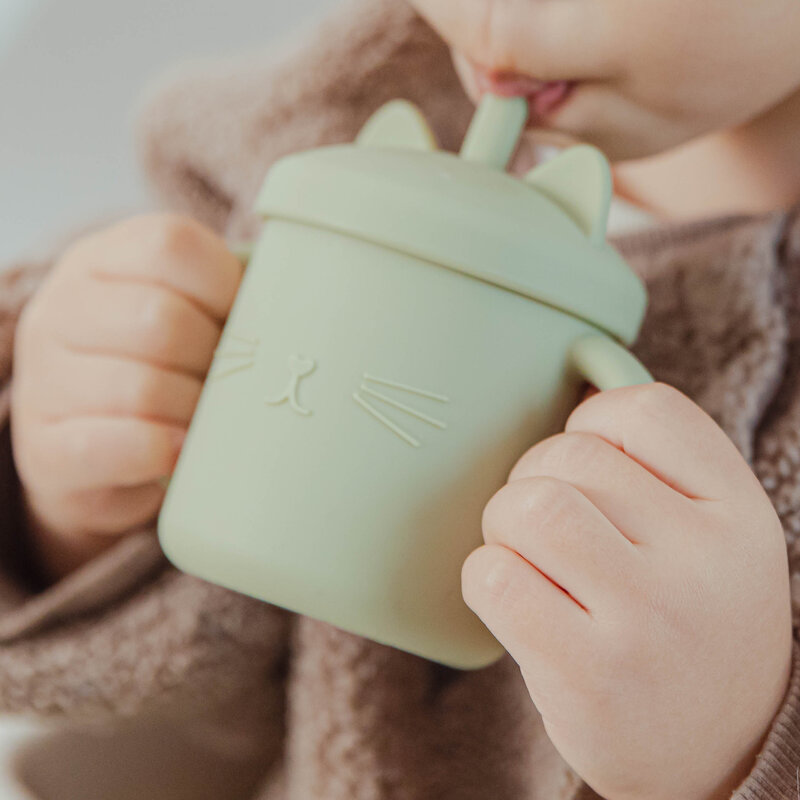 10 Màu Silicone Cho Bé Nước Cốc Chén Ăn Không Chứa BPA Học Tập Cho Bé Drinkware Trẻ Em Mềm Ống Hút Ly