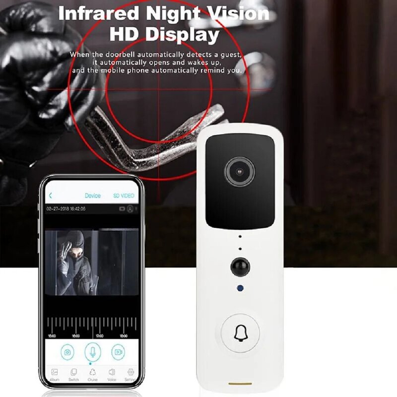 Awapow สมาร์ท Tuya Video Doorbell WIFI เชื่อมต่อกับการเฝ้าระวังวิดีโอกล้อง HD Night Vision ภาพ Doorbell ระบบรักษาความปลอดภัย