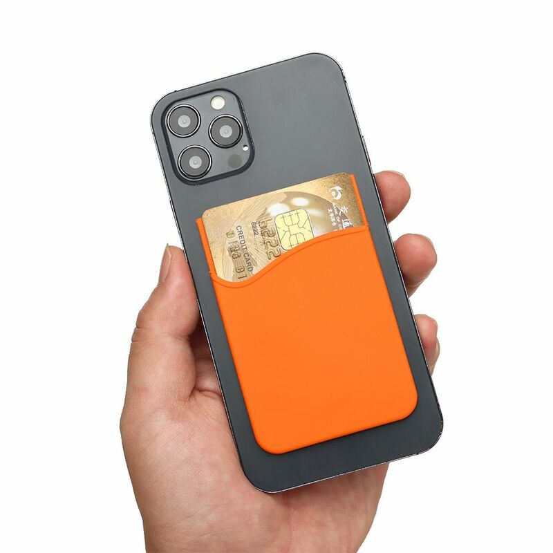 シリコンテレホンカードホルダー,ウォレットケース,ほとんどすべての携帯電話用のクレジットカードホルダー電話ポケットに取り付け可能