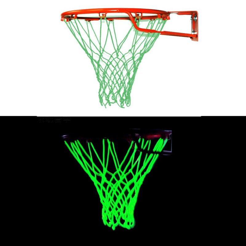 Rede de basquete leve para trabalho pesado, rede de basquete luminosa para substituição e treinamento de tiro com luz brilhante