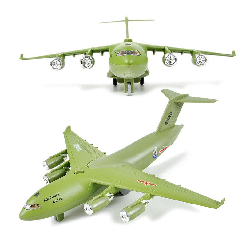 Liga diecast c130 transporte avião hercules simulação puxar para trás luz & som aeronave modelo presente para crianças coleção brinquedos