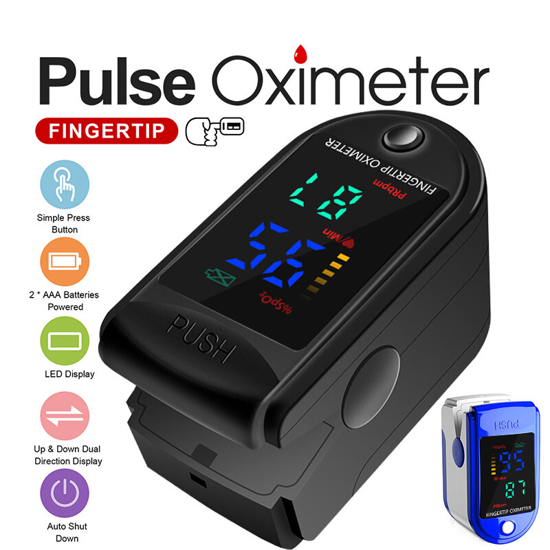 Medidor de medição do sensor de oxigênio no sangue do oxímetro do pulso da ponta do dedo médica para esportes em casa