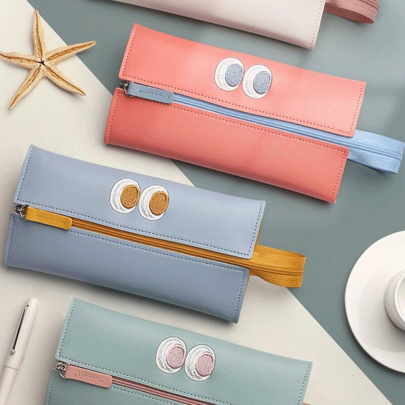 Pencil Case Leather Pencil Cases Cute Back To School High Korean Popular Pen Stationery Supplies 2020Kawaii Material Escola H1I8