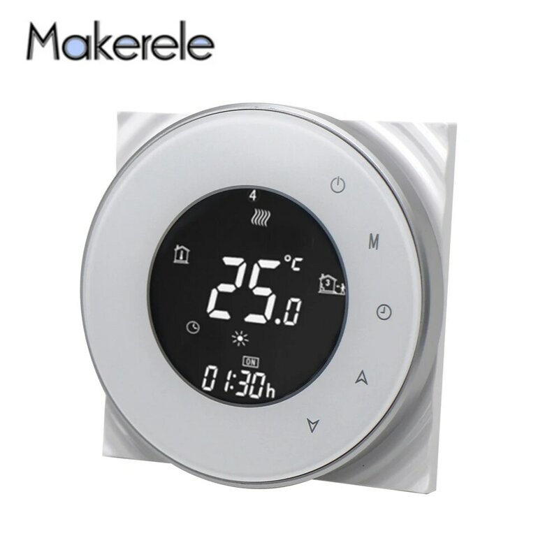 Controlador de termostato WiFi redondo con pantalla táctil para sistema de calefacción por suelo radiante con aplicación de Control remoto MKBHT-6000