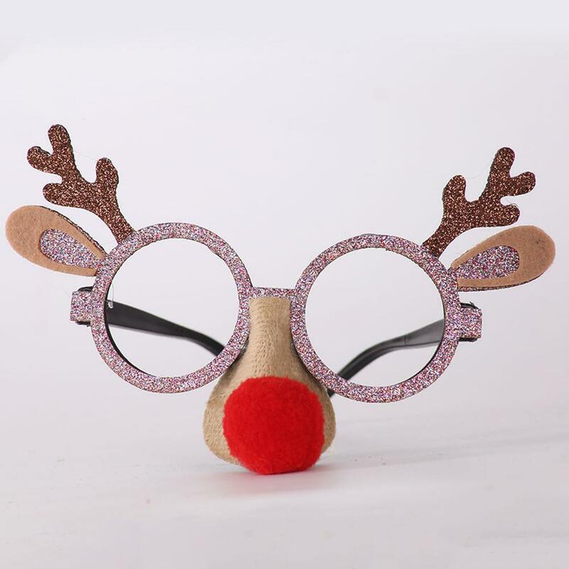 Kuulee Christmas Children's Eyeglasses Frame Antlers Snowman Frame Santa Claus Decorations Christmas Gift Children Glasses Frame