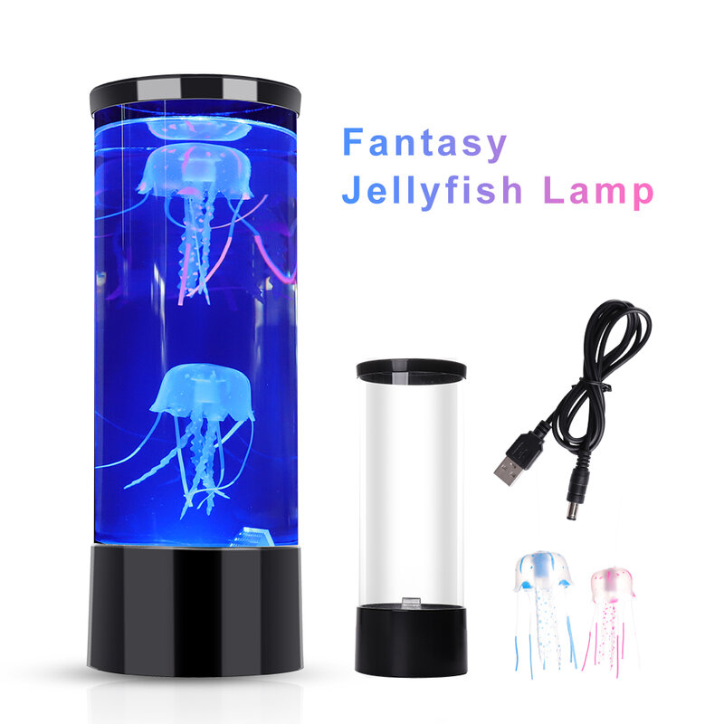 Lámpara de Medusa LED para mesita de noche, luz nocturna que cambia de Color, para acuario, luces de estado de ánimo relajantes, lámpara de Lava, regalos para niños