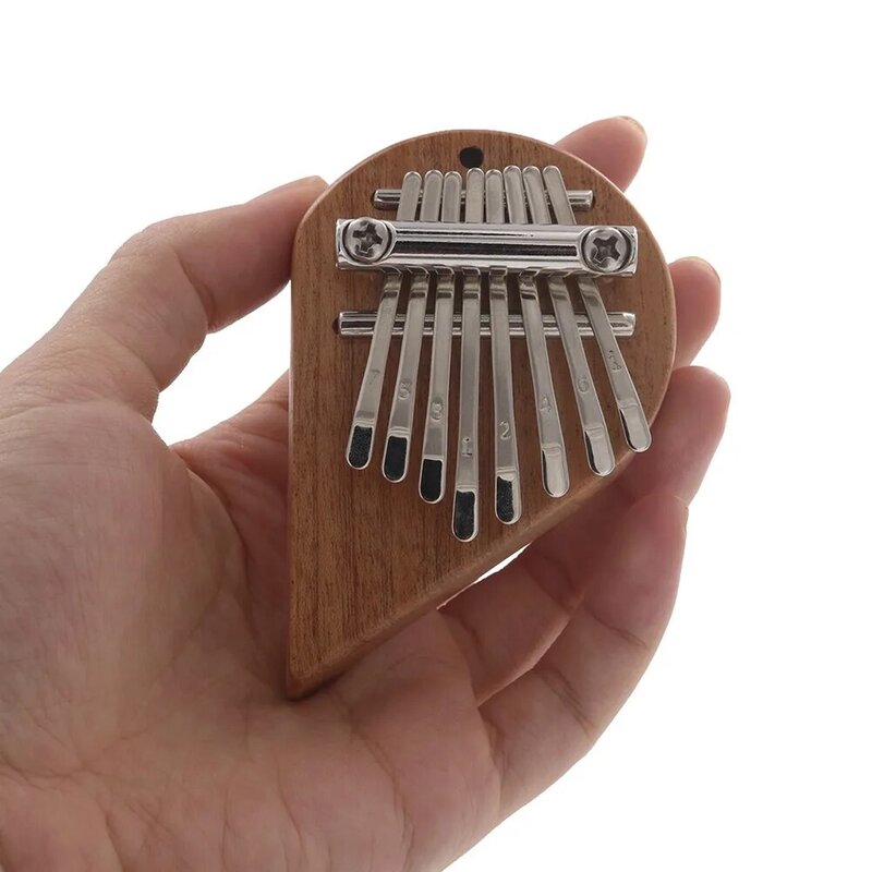 2PCS Mini 8 Tasten Kalimba Daumen Klavier Exquisite Herz Musical Instrument Geschenke Holz Exquisite Marimba Valentinstag Geschenk