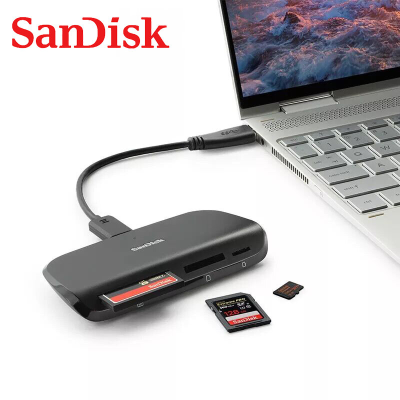SanDisk SDDR A631 ZNGNN Multi-Menyenangkan Kartu Reader Tipe-C USB -C Card Reader untuk SD SDHC SDXC MicroSDHC MicroSD CF Card Reader