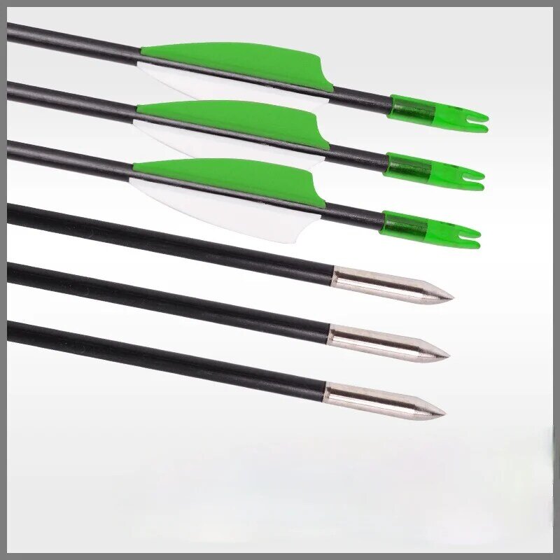 Outdoor bow and arrow composite bow 800spine composite straight pull bow and arrow 6mm recurve straight pull arrow 24pcs