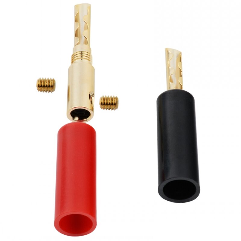 Black Red Speaker Banana Connector Gold Plated Audio Speaker Wire Cable Horn Speakers Banana Plug Adapter