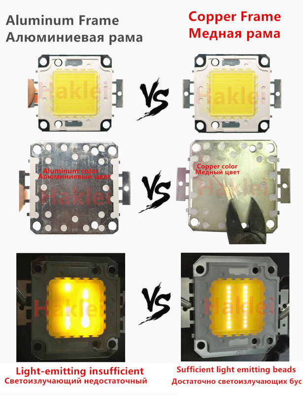 Chip de led para refletor integrado, chip led de 10w, 20w, 30w, 50w, 70w, 100w para projetor diy de refletor de luz exterior super brilhante com potência total