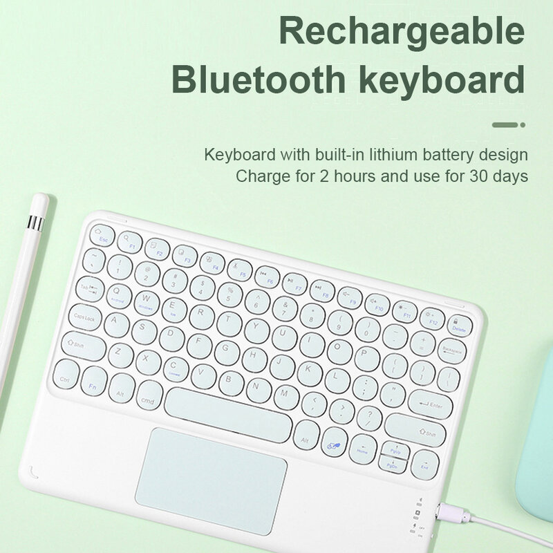 Bluetooth Gaming Keyboard Wireless Portable Bluetooth Keyboard With Touchpad For Laptop Computer iPad Pro PC Gamer Cute Keyboard
