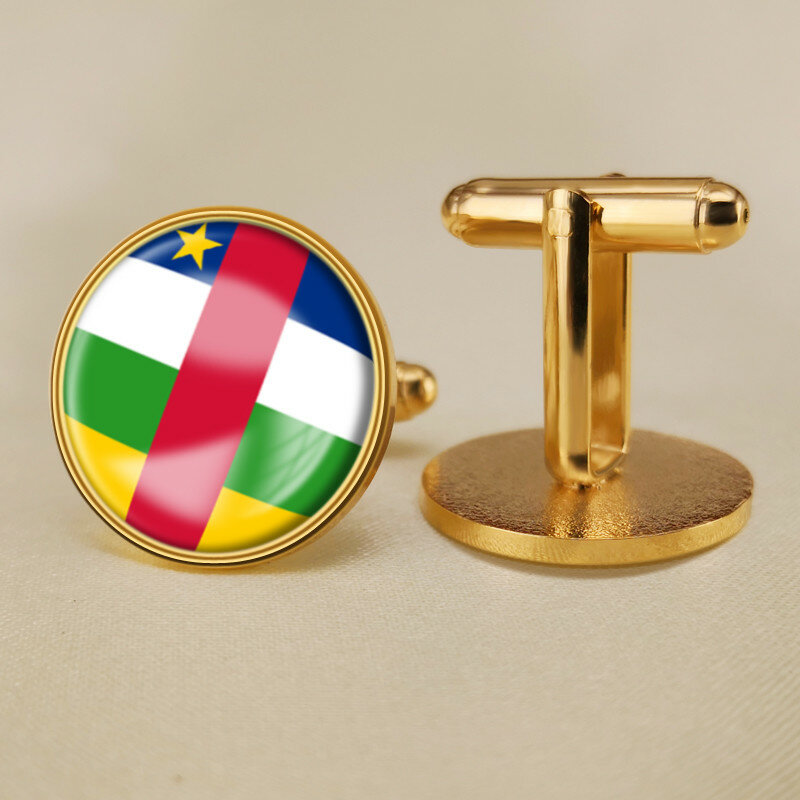Brassard de la république centrale africaine, carte, drapeau, emblème National, boutons de manchette