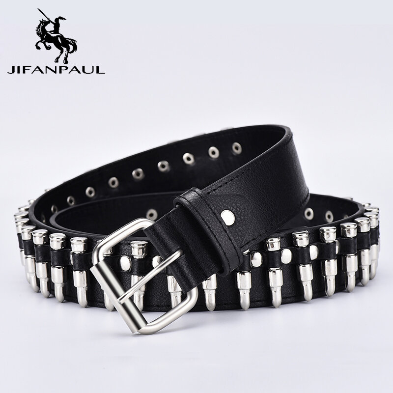 JIFANPAUL Best selling ladies bullet belt punk rock style new ladies belt with motorcycle jeans fashion decoration free shipping
