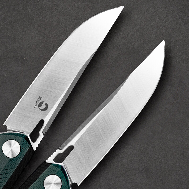D2-cuchillo de bolsillo plegable de acero con Clip, herramienta verde G10, cuchillos EDC para cortar frutas, para exteriores, autodefensa, pelador de caza